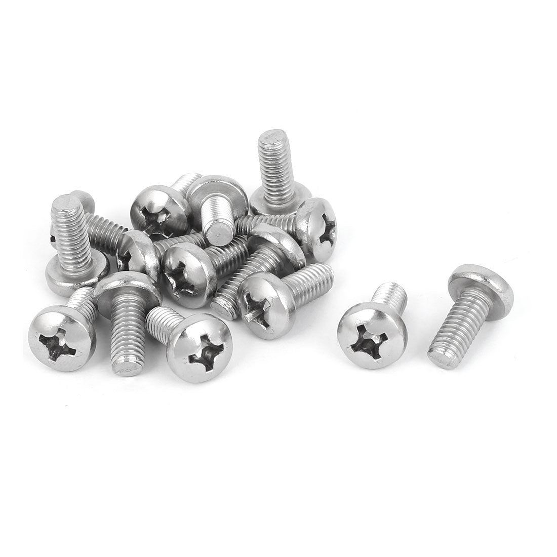 Harfington 15 Pcs M6x14mm 316 Stainless Steel Metric Phillips Pan Head Machine Screws Bolts