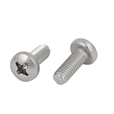 Harfington 15 Pcs M6x16mm 316 Stainless Steel Metric Phillips Pan Head Machine Screws Bolts