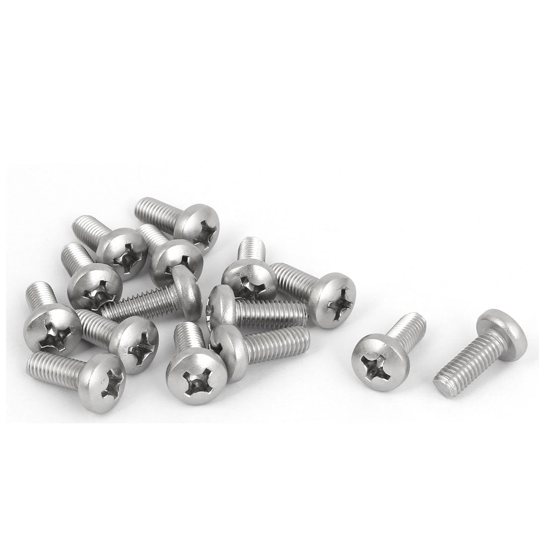 Harfington 15 Pcs M6x16mm 316 Stainless Steel Metric Phillips Pan Head Machine Screws Bolts