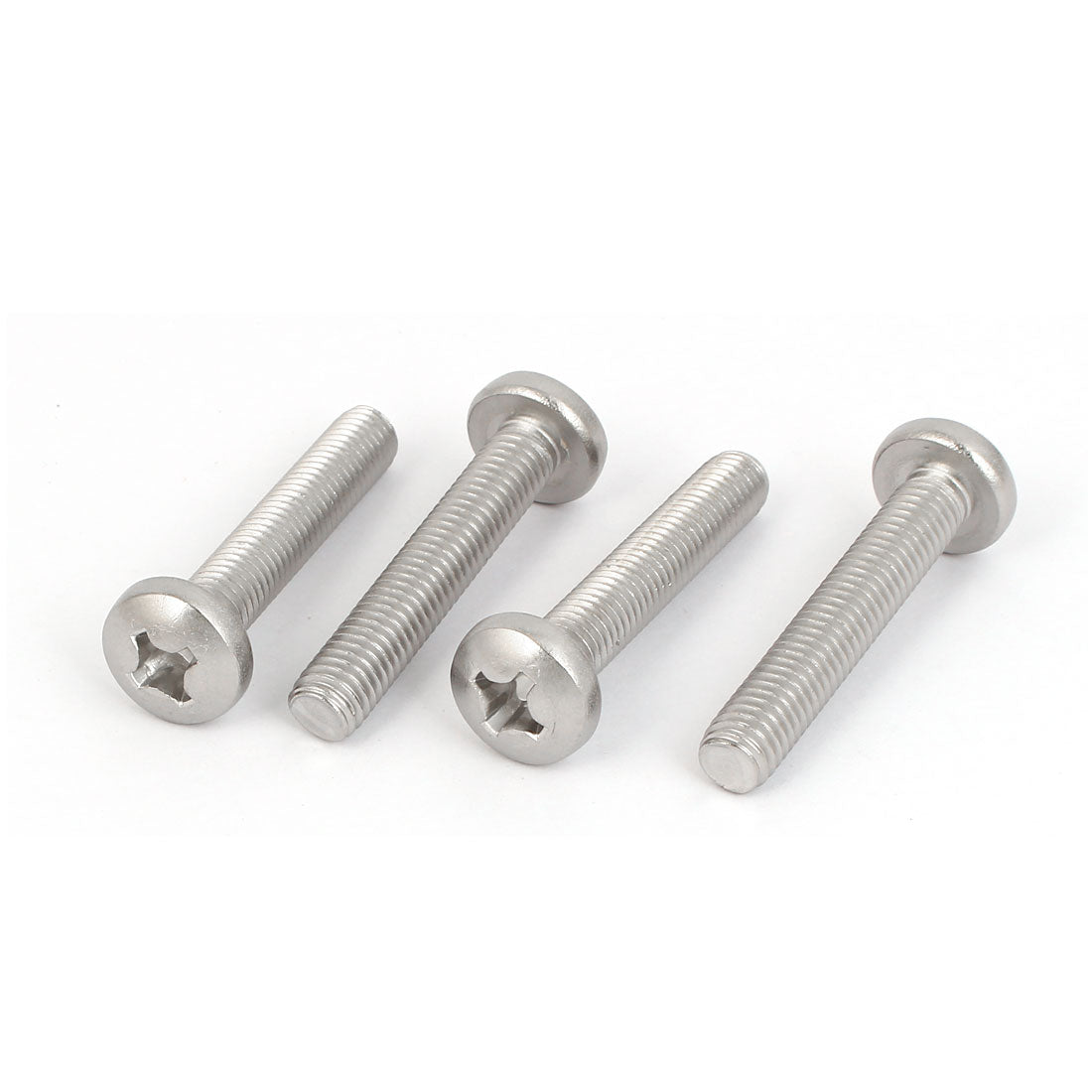 Harfington 4 Pcs M8x45mm 316 Stainless Steel Phillips Pan Head Machine Screws Silver Tone