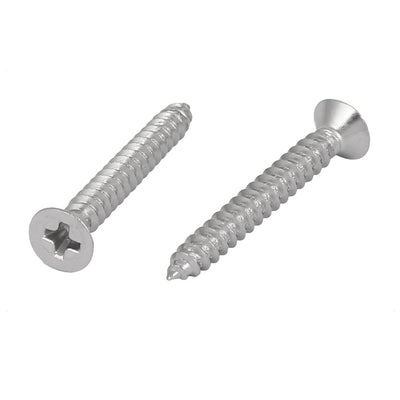Harfington 50pcs M2.9x22mm 316 Stainless Steel Flat Head Phillips Self Tapping Screws Bolts