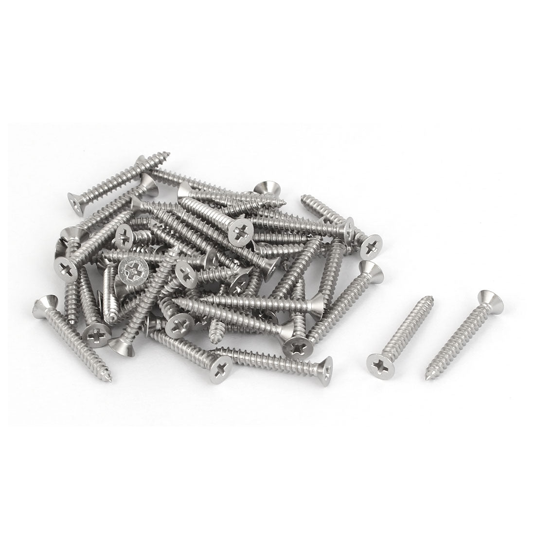 Harfington 50pcs M2.9x22mm 316 Stainless Steel Flat Head Phillips Self Tapping Screws Bolts
