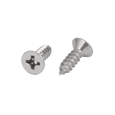 Harfington M3.9x13mm 316 Stainless Steel Flat Head Phillips Self Tapping Screws Bolts 50pcs