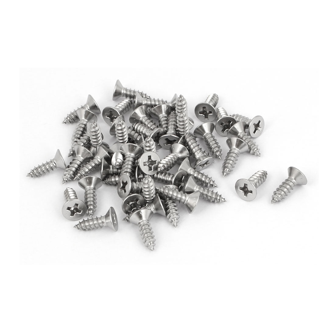Harfington M3.9x13mm 316 Stainless Steel Flat Head Phillips Self Tapping Screws Bolts 50pcs