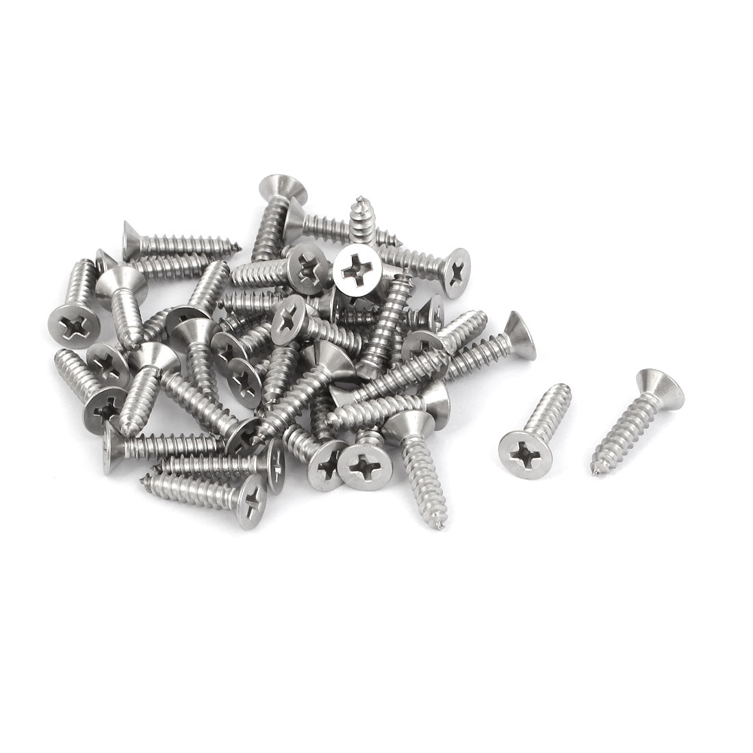 Harfington M4.2x19mm 316 Stainless Steel Flat Head Phillips Self Tapping Screws Bolts 40pcs