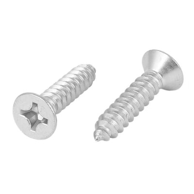 Harfington M5.5x25mm 316 Stainless Steel Flat Head Phillips Self Tapping Screws Bolts 20pcs