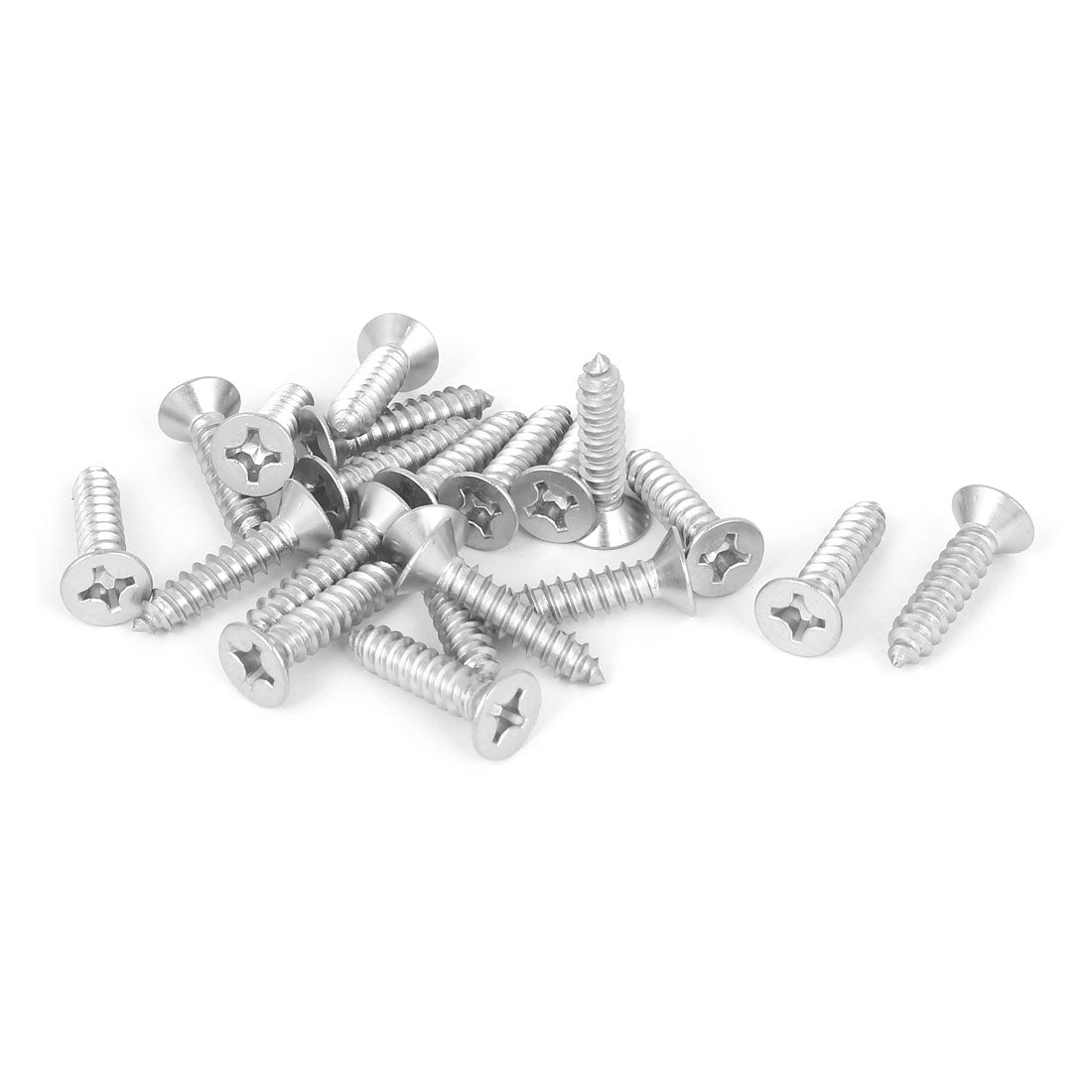 Harfington M5.5x25mm 316 Stainless Steel Flat Head Phillips Self Tapping Screws Bolts 20pcs
