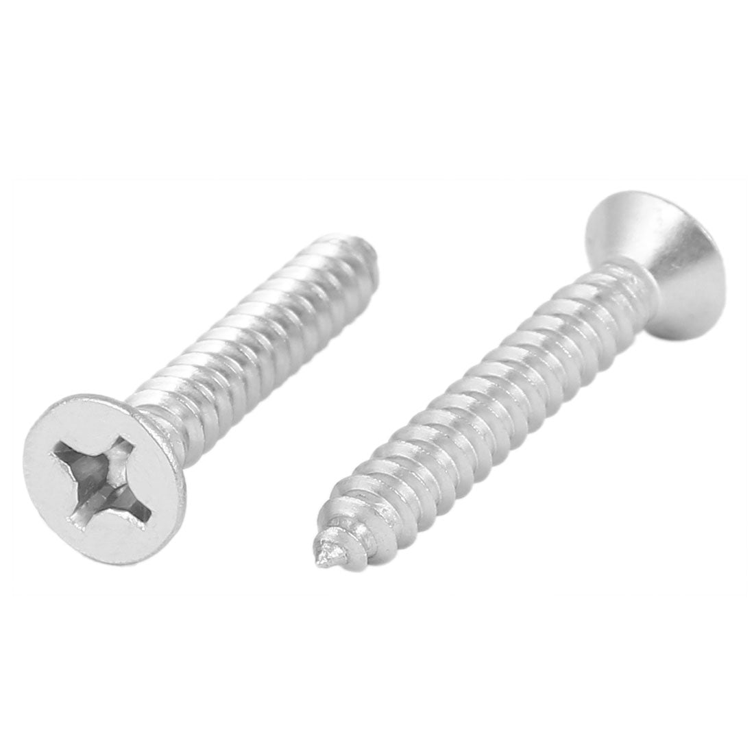 Harfington M5.5x35mm 316 Stainless Steel Flat Head Phillips Self Tapping Screws Bolts 15pcs