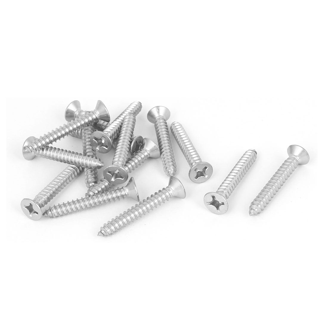 Harfington M5.5x38mm 316 Stainless Steel Flat Head Phillips Self Tapping Screws Bolts 15pcs