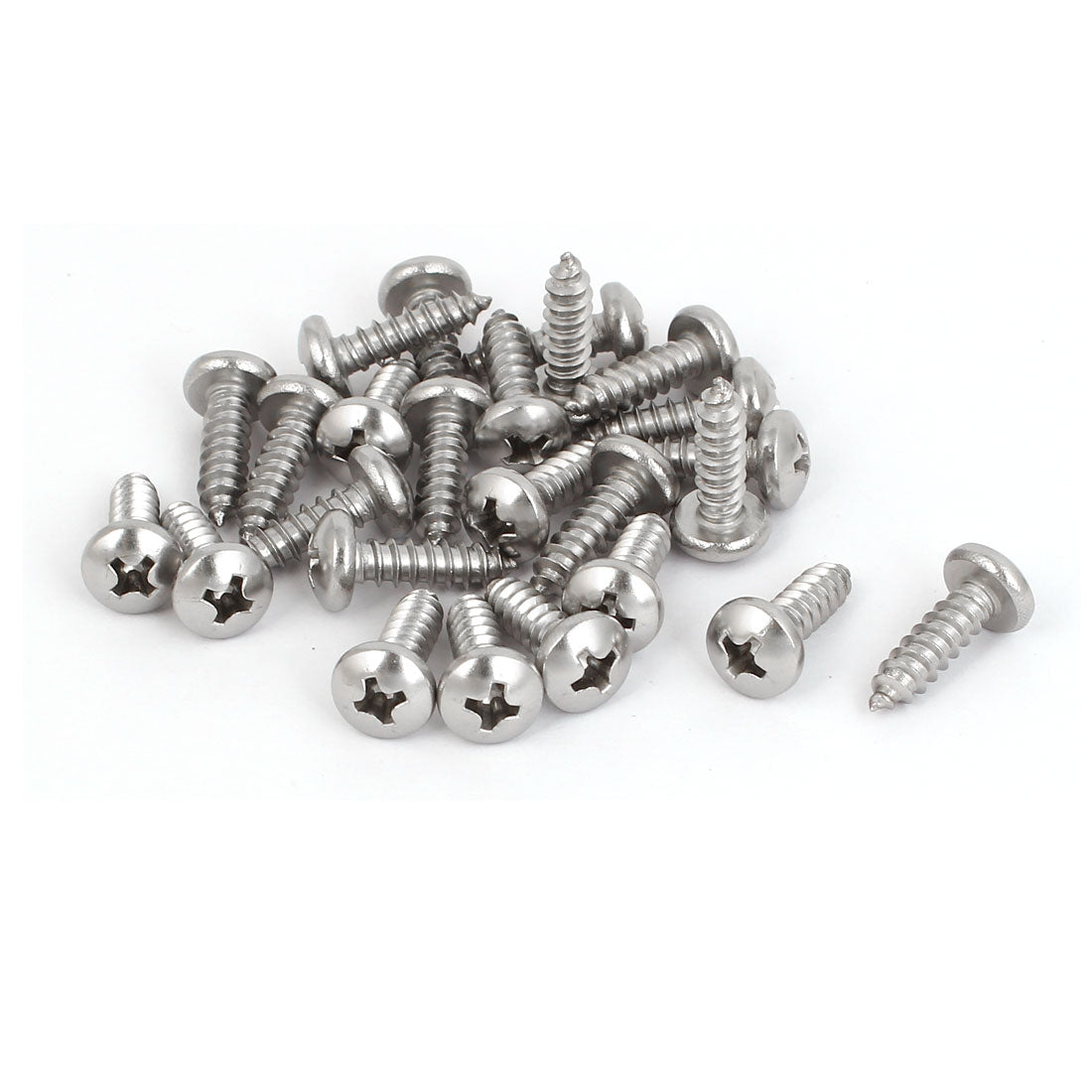 Harfington M4.8x16mm 316 Stainless Steel Phillips Pan Head Self Tapping Screws Bolts 25pcs