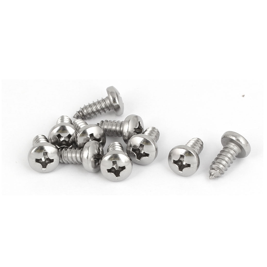 Harfington M6.3x16mm 316 Stainless Steel Metric Phillips Pan Head Self Tapping Screws 10pcs