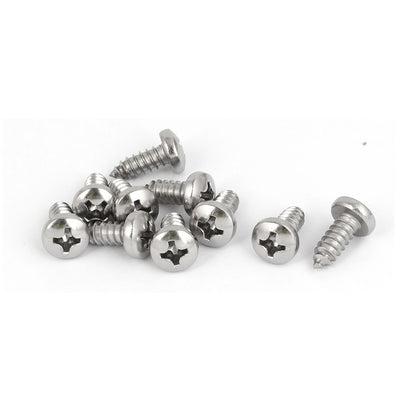 Harfington M6.3x16mm 316 Stainless Steel Metric Phillips Pan Head Self Tapping Screws 10pcs