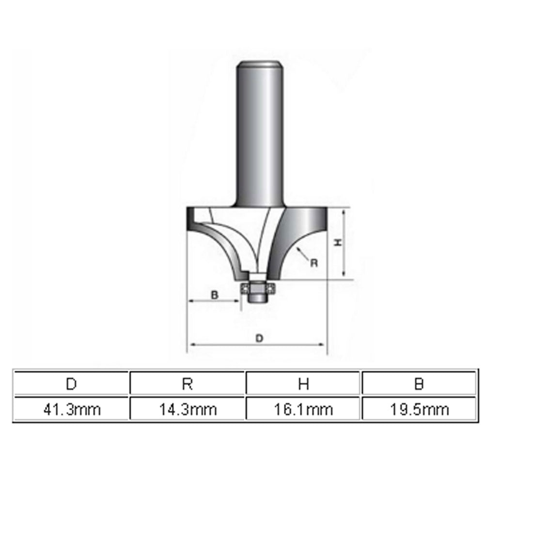 Harfington 1/2" Shank Dia 9/16" Radius Ball Bearing Round Over Beading Edging Router Bit