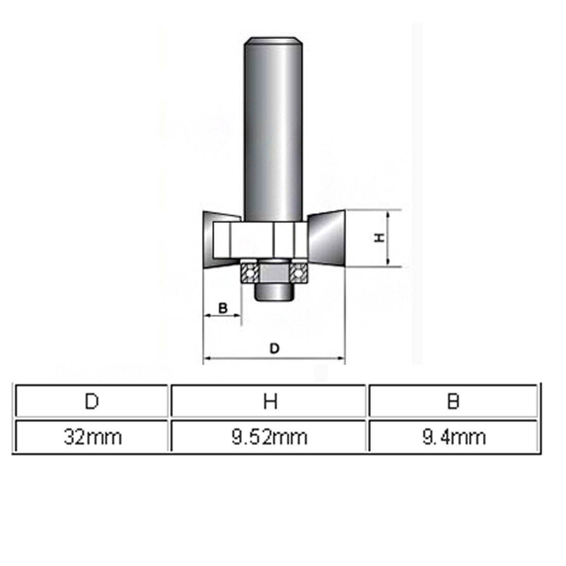 Harfington 1/4" Shank Dia 3/8" Cutting Depth Groove Forming 2-Flute T-Slot Router Bits