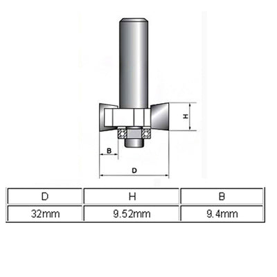 Harfington 1/4" Shank Dia 3/8" Cutting Depth Groove Forming 2-Flute T-Slot Router Bits