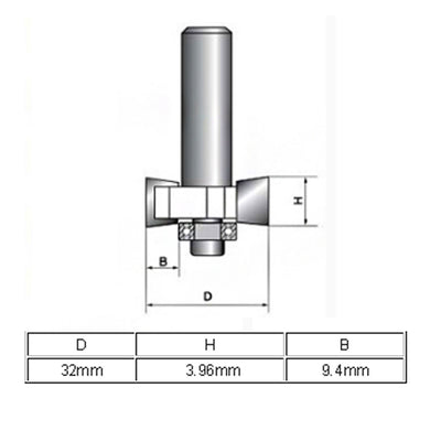 Harfington 1/4" x 5/32" Woodworking Double Flute T-Slot Slotting Router Bits Cutting Tool