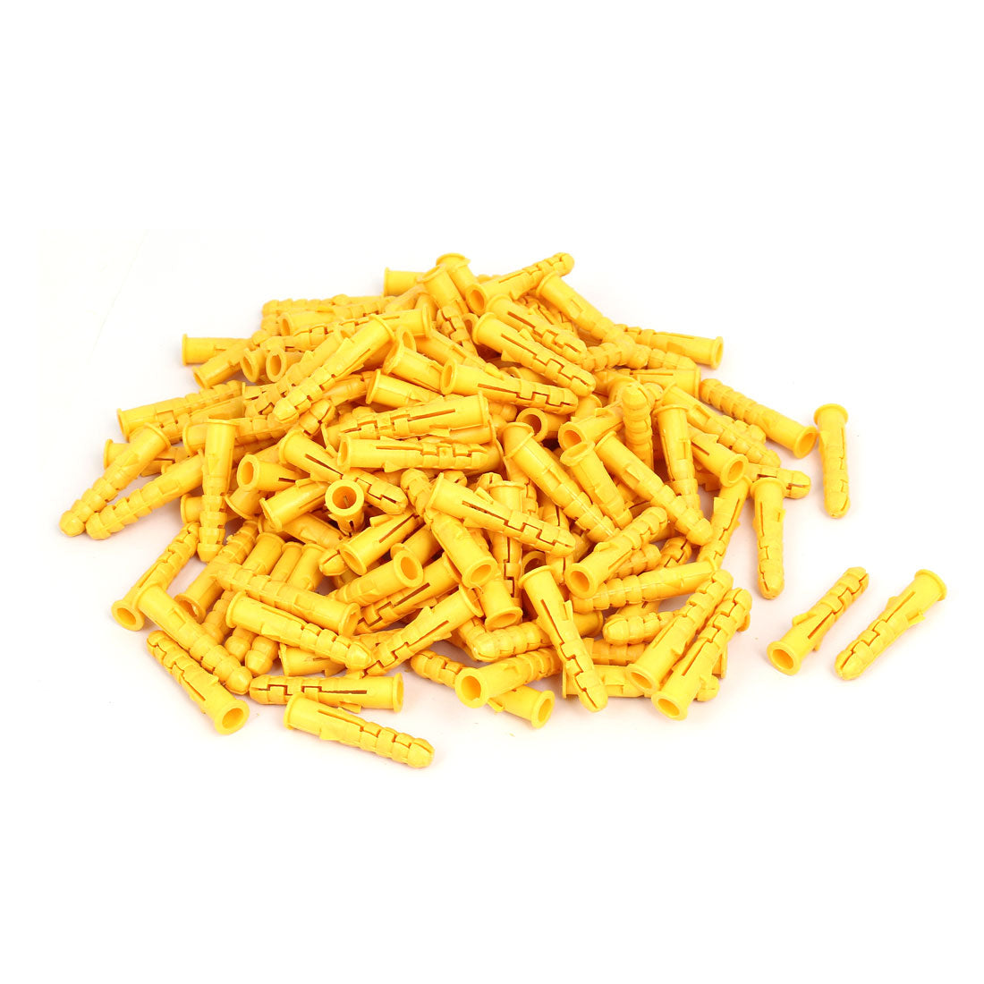 Harfington 8mmx38mm Plastic Expansion Nail Wall Anchor Screw Yellow 200pcs
