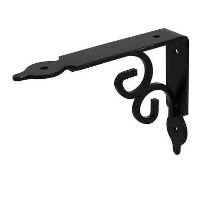 Harfington 140mm x 110mm 90 degree Wall Mounted Shelf Bracket Brace Support Black 2pcs