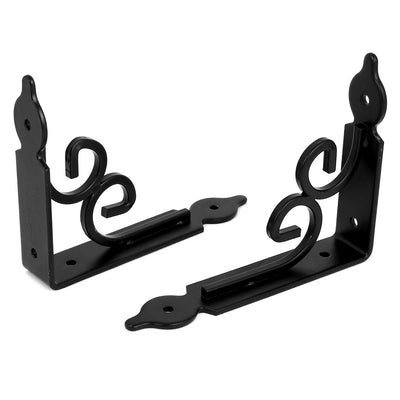 Harfington 140mm x 110mm 90 degree Wall Mounted Shelf Bracket Brace Support Black 2pcs