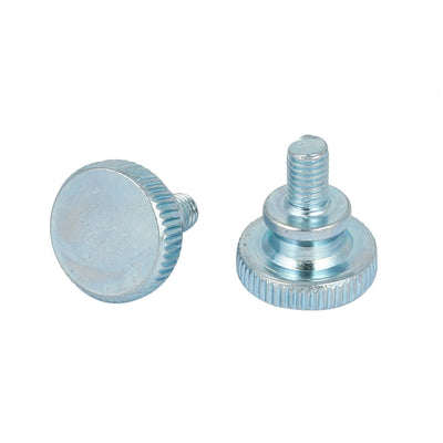 Harfington M5x8mm Carbon Steel Step Hand Screw Flat Knurled Head Thumb Screws Bolts 10pcs