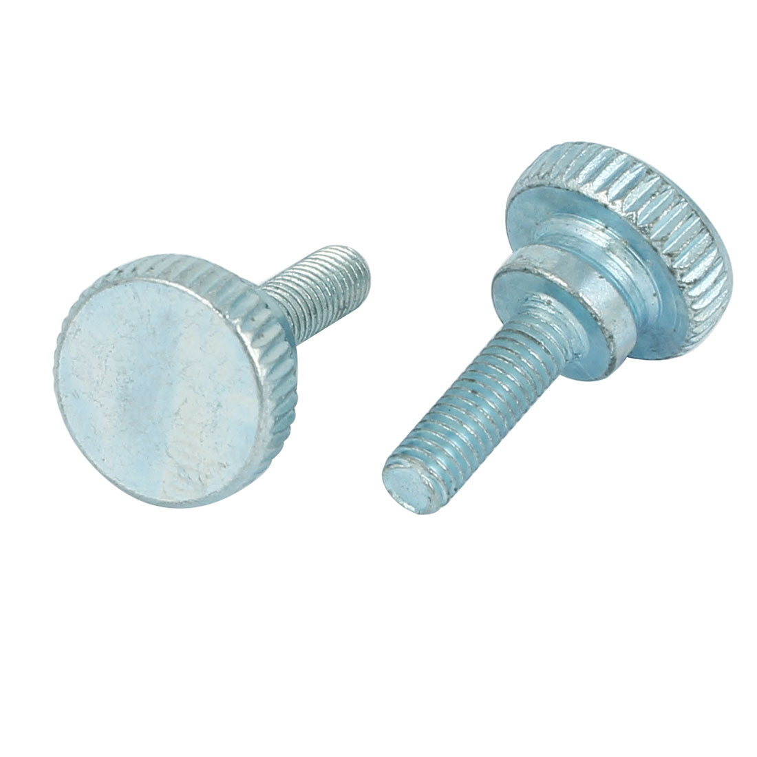 Harfington M5x16mm Carbon Steel Step Hand Screw Flat Knurled Head Thumb Screws Bolts 8pcs