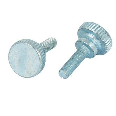 Harfington M5x16mm Carbon Steel Step Hand Screw Flat Knurled Head Thumb Screws Bolts 8pcs