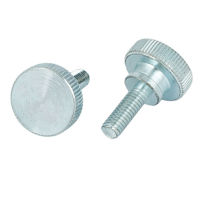 Harfington M6x16mm Carbon Steel Step Hand Screw Flat Knurled Head Thumb Bolts 5pcs