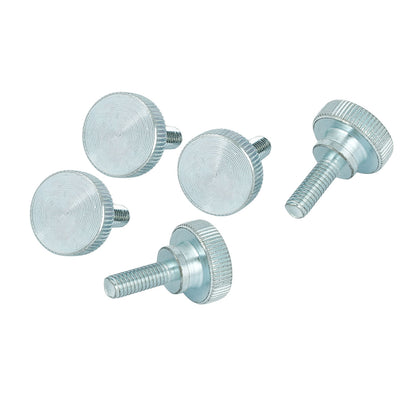 Harfington M6x16mm Carbon Steel Step Hand Screw Flat Knurled Head Thumb Bolts 5pcs