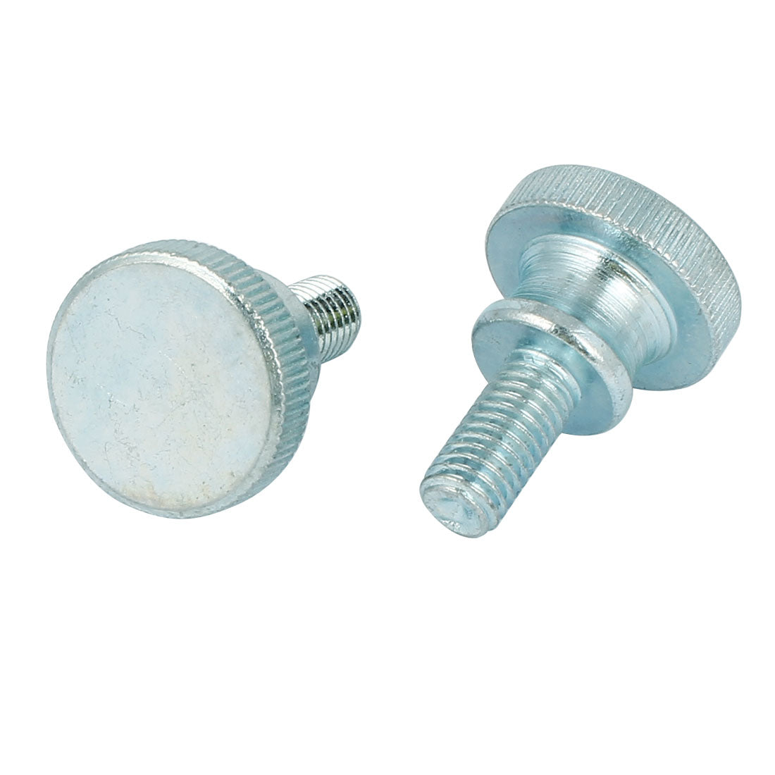 Harfington M8x16mm Carbon Steel Step Hand Screw Flat Knurled Head Thumb Screws Bolts 4pcs