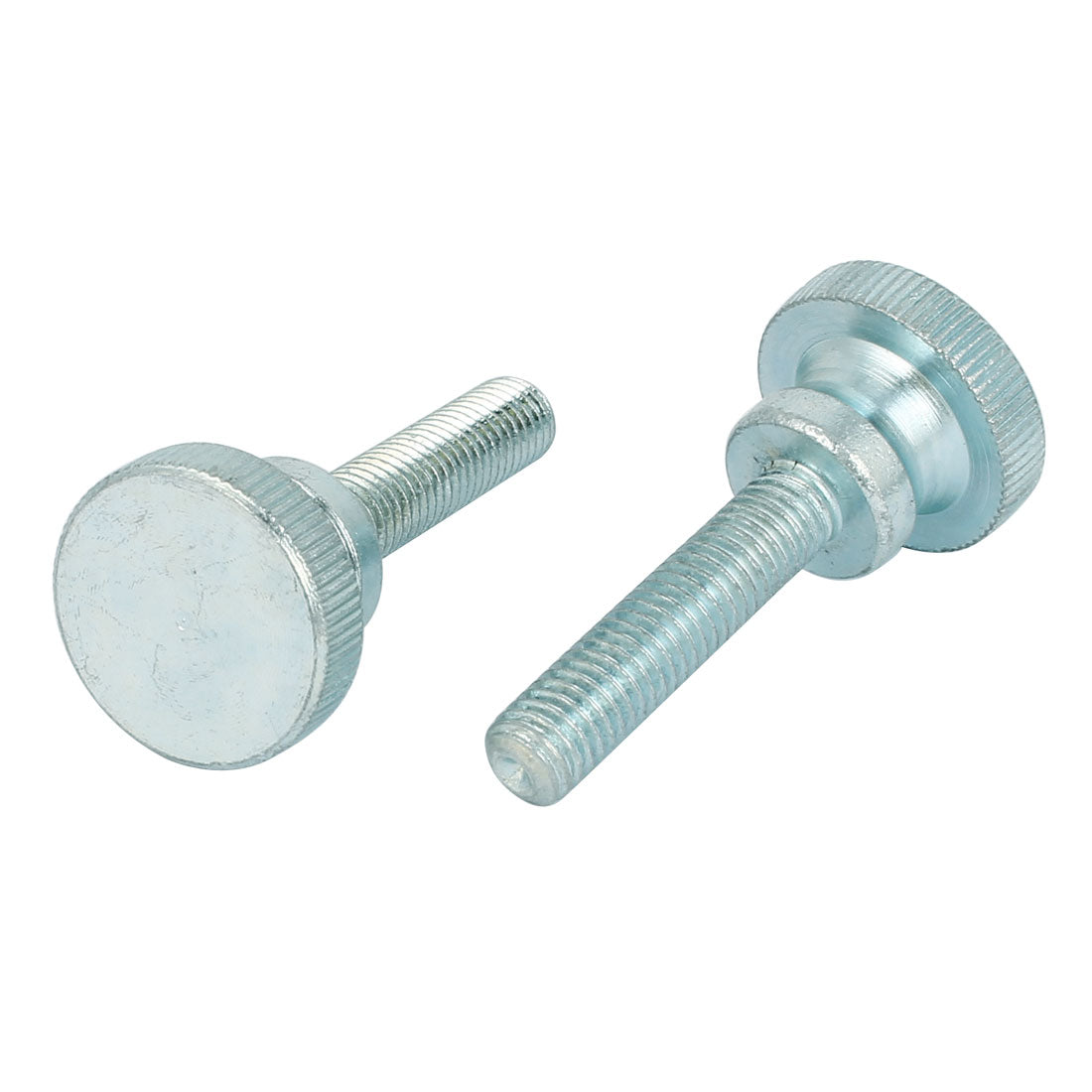 Harfington M8x35mm Carbon Steel Step Hand Screw Flat Knurled Head Thumb Screws Bolts 2pcs