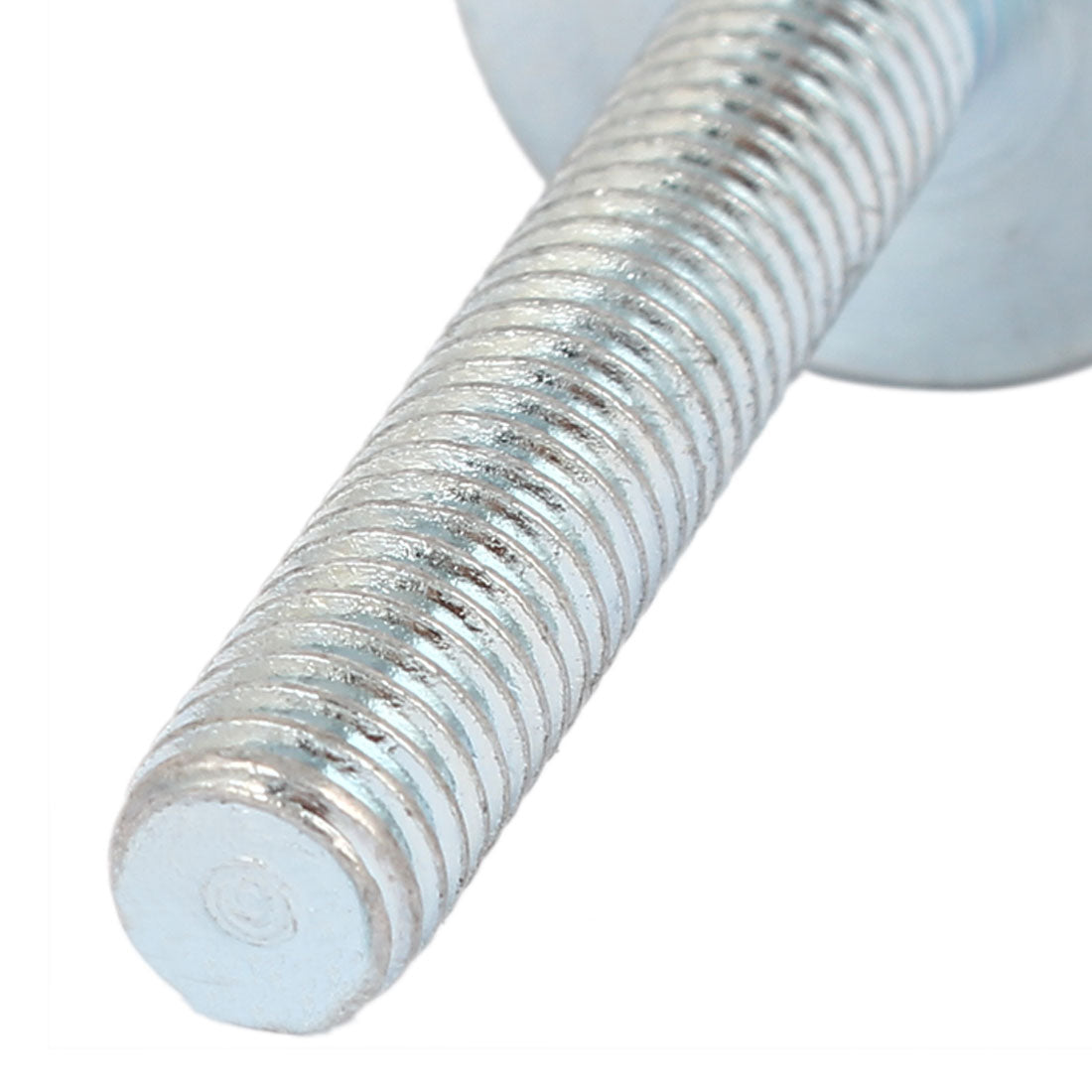 Harfington Carbon Steel Round Knurled Head Thumb Screw Silver Blue M8x40mm 3pcs