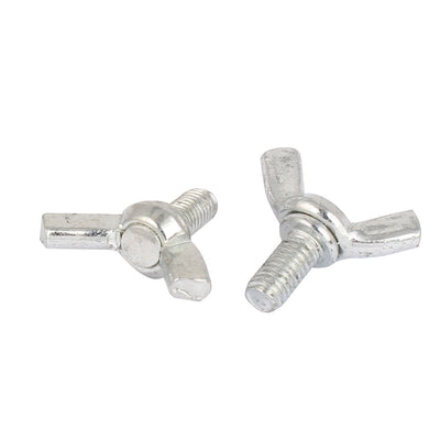 Harfington M5x10mm Thread Carbon Steel Wing Bolt Butterfly Screws Silver Tone 30pcs