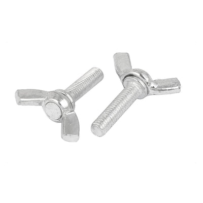 Harfington M5x20mm Thread Carbon Steel Wing Bolt Butterfly Screws Silver Tone 20pcs
