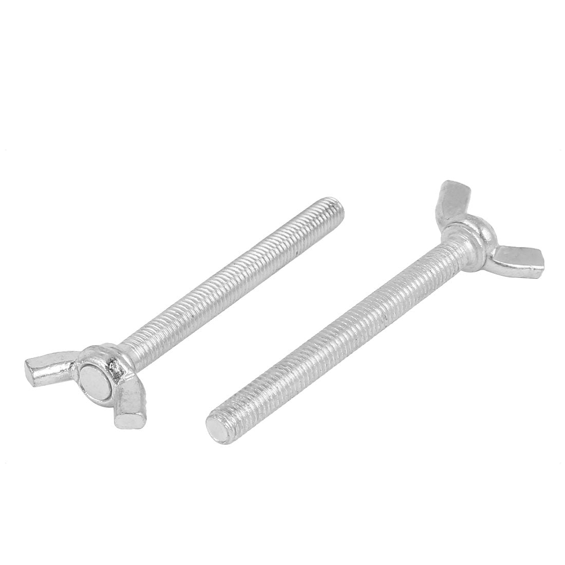 Harfington M6x60mm Thread Carbon Steel Wing Bolt Butterfly Screws Silver Tone 8pcs