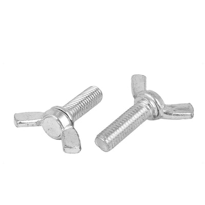 Harfington 10pcs Metric M8x25mm 1.25mm Pitch Carbon Steel Wing Bolt Butterfly Screw