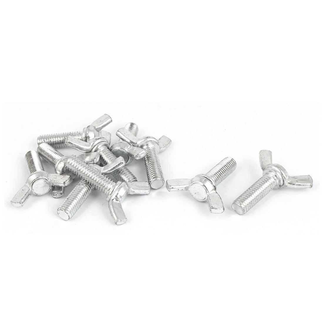 Harfington 10pcs Metric M8x25mm 1.25mm Pitch Carbon Steel Wing Bolt Butterfly Screw