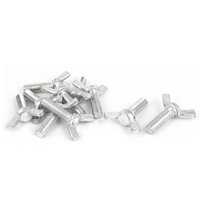 Harfington 10pcs Metric M8x25mm 1.25mm Pitch Carbon Steel Wing Bolt Butterfly Screw
