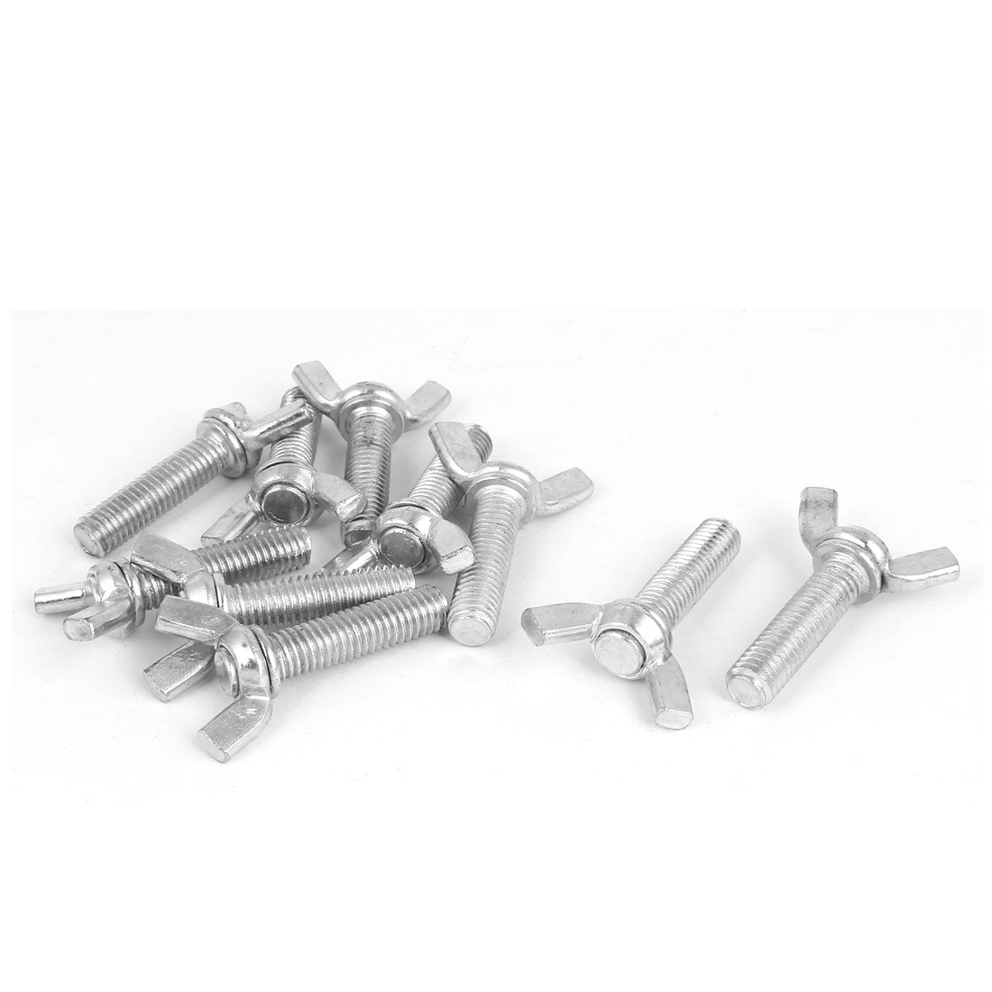 Harfington 10pcs Metric M8x30mm 1.25mm Pitch Carbon Steel Wing Bolt Butterfly Screw