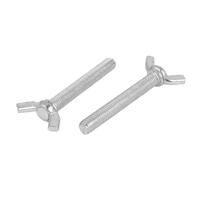 Harfington 5pcs Metric M8x60mm 1.25mm Pitch Carbon Steel Wing Bolt Butterfly Screw