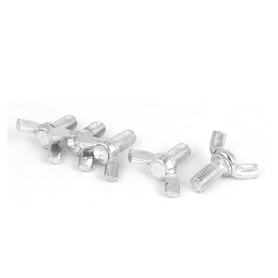 Harfington 5pcs Metric M10x20mm 1.5mm Pitch Carbon Steel Wing Bolt Butterfly Screw