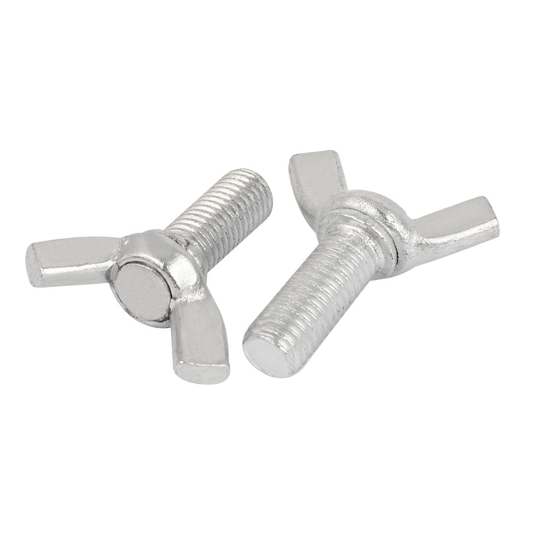Harfington Carbon Steel Wing Bolt Wingbolt Nut Butterfly Screw Silver Tone M10x25mm 4pcs