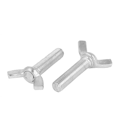 Harfington 5pcs Metric M10x40mm 1.5mm Pitch Carbon Steel Wing Bolt Butterfly Screw