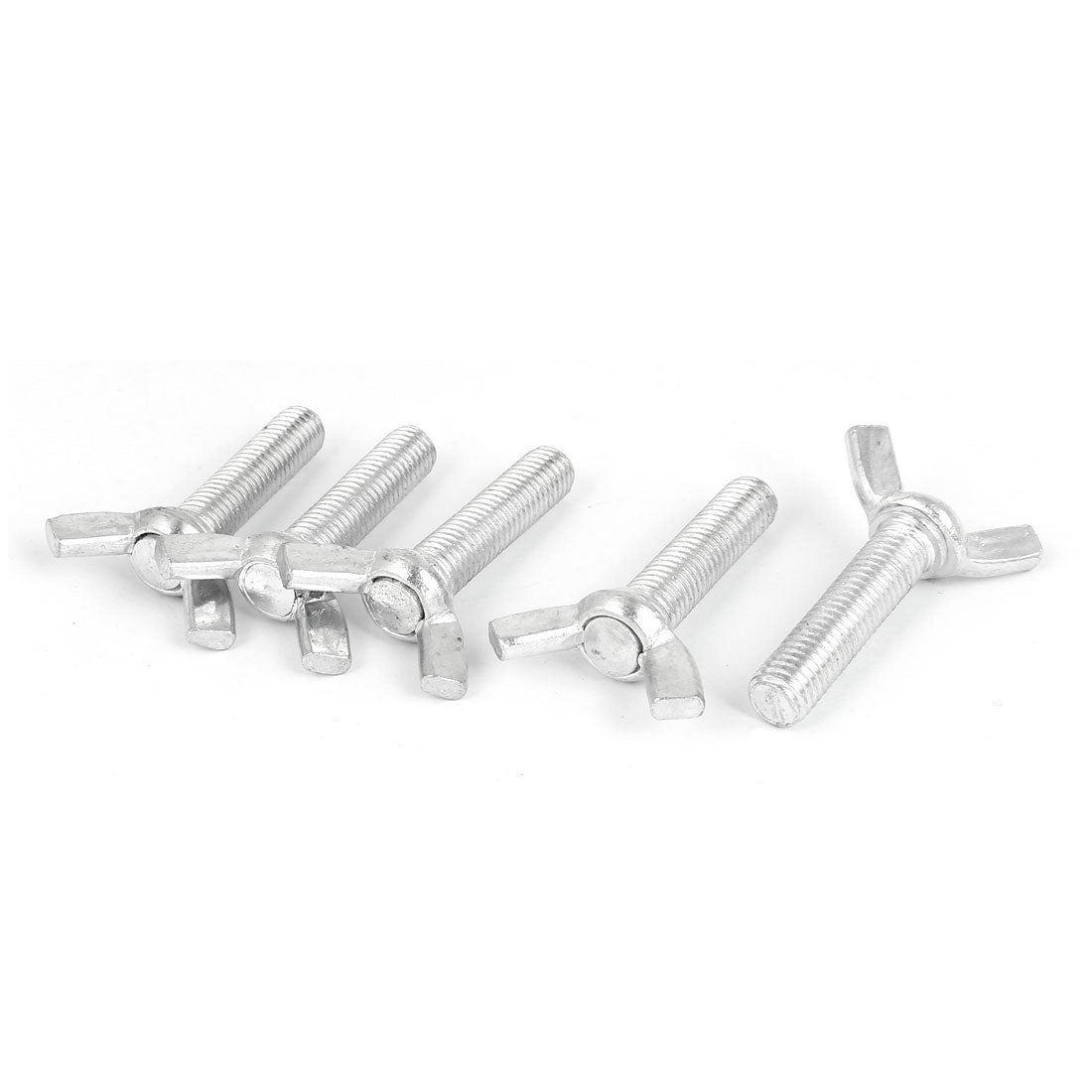Harfington 5pcs Metric M10x40mm 1.5mm Pitch Carbon Steel Wing Bolt Butterfly Screw
