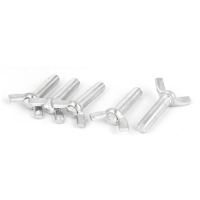 Harfington 5pcs Metric M10x40mm 1.5mm Pitch Carbon Steel Wing Bolt Butterfly Screw