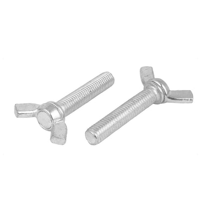 Harfington 4pcs Metric M10x50mm 1.5mm Pitch Carbon Steel Wing Bolt Butterfly Screw