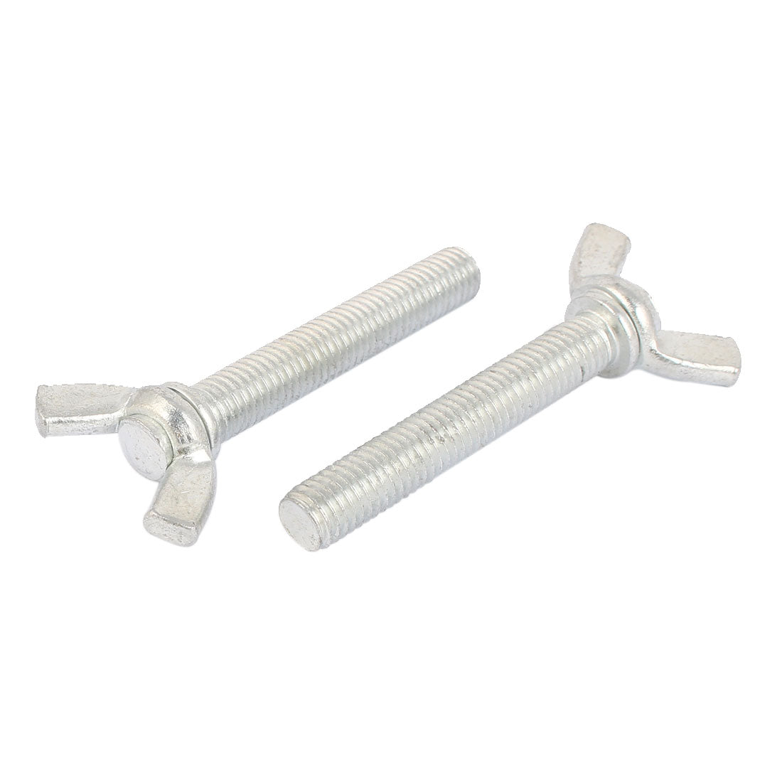 Harfington Carbon Steel Wing Butterfly Screw Bolt Silver Tone M10x60mm 4pcs