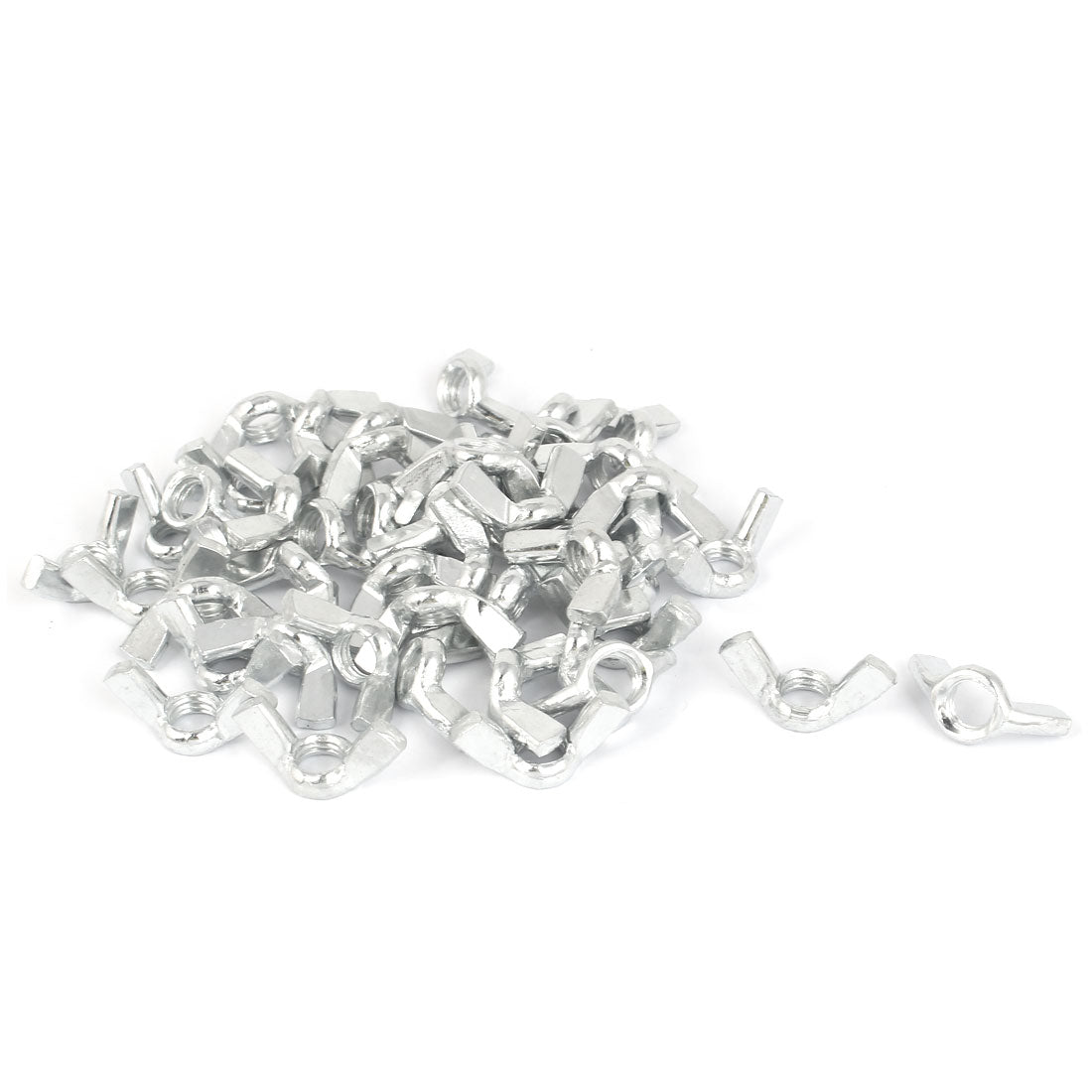Harfington Carbon Steel Butterfly Wing Nut Silver Tone M8 50pcs