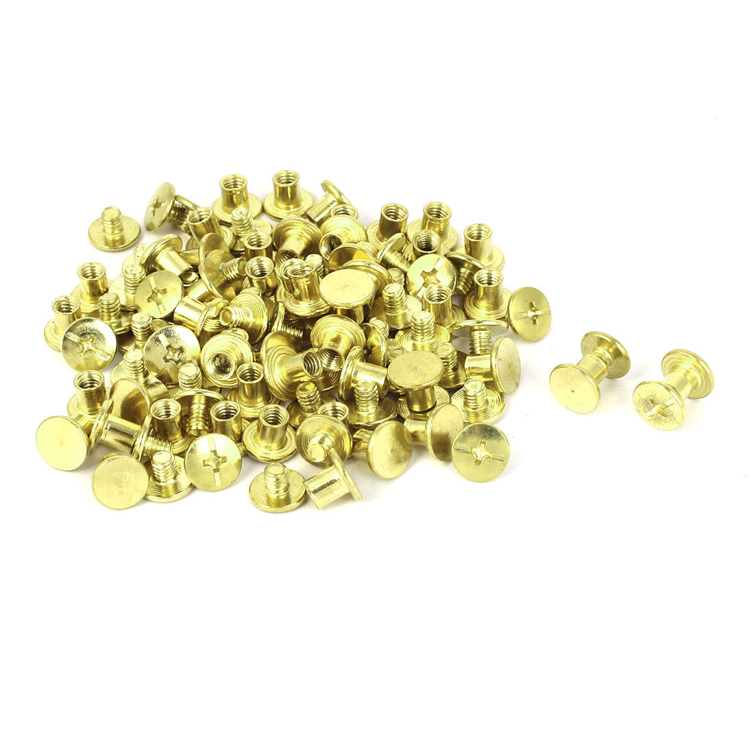Harfington Brass Plated Chicago Screws Binding Posts Docking Rivet 5mmx6mm 50pcs
