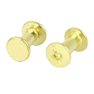 Harfington Brass Plated Chicago Screws Binding Posts Docking Rivet 5mmx10mm 50pcs