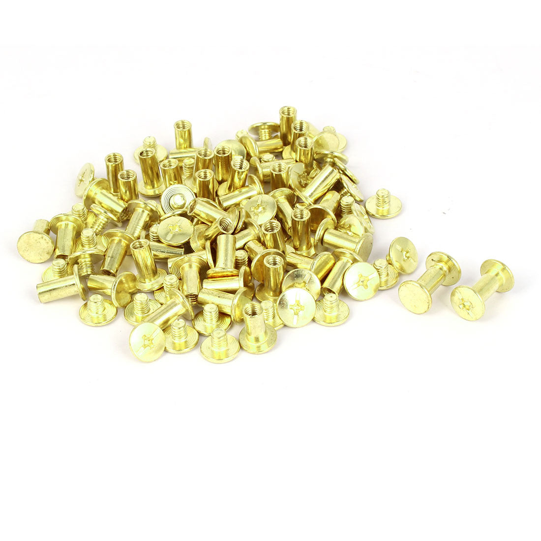Harfington Brass Plated Chicago Screws Binding Posts Docking Rivet 5mmx10mm 50pcs